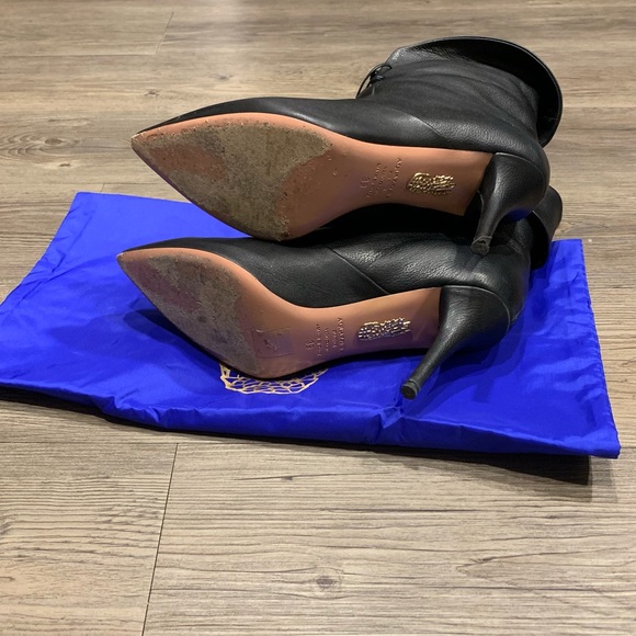 Aquazurra Tribeca Black cuffed leather Booties - Picture 4 of 5